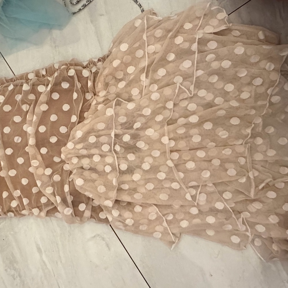 MAJORELLE White Asymmetrical Polka Dot Skirt and top - Picture 4 of 4